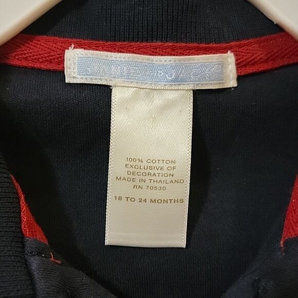 Janie AND JACK NAVY BLUE LONG-SLEEVE POLO WITH NUTCRACKER ON CHEST, SIZE 18-24 M - Picture 3 of 5